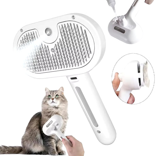 3-in-1 Electric Pet Grooming Brush with Steam Spray and Massage Function for Dogs and Cats
