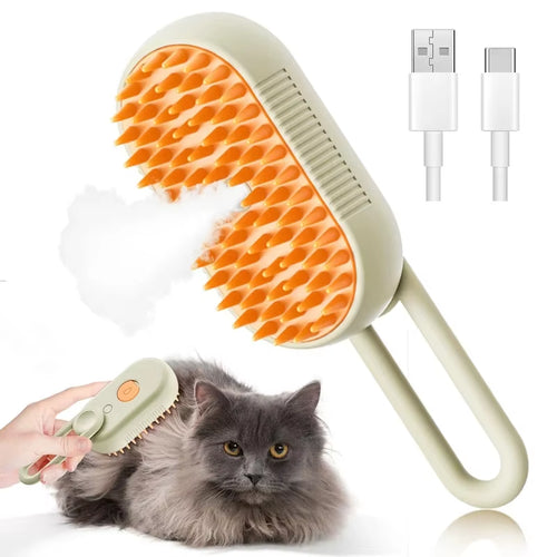 3-in-1 Electric Pet Grooming Brush with Steam Spray and Massage Function for Dogs and Cats